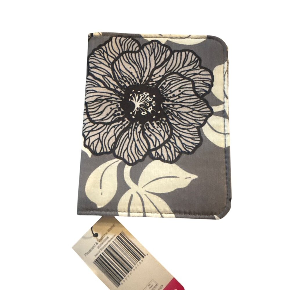 Passport & Vaccine Wallet Elegant Botanical Print Soft Cotton Travel Accessory